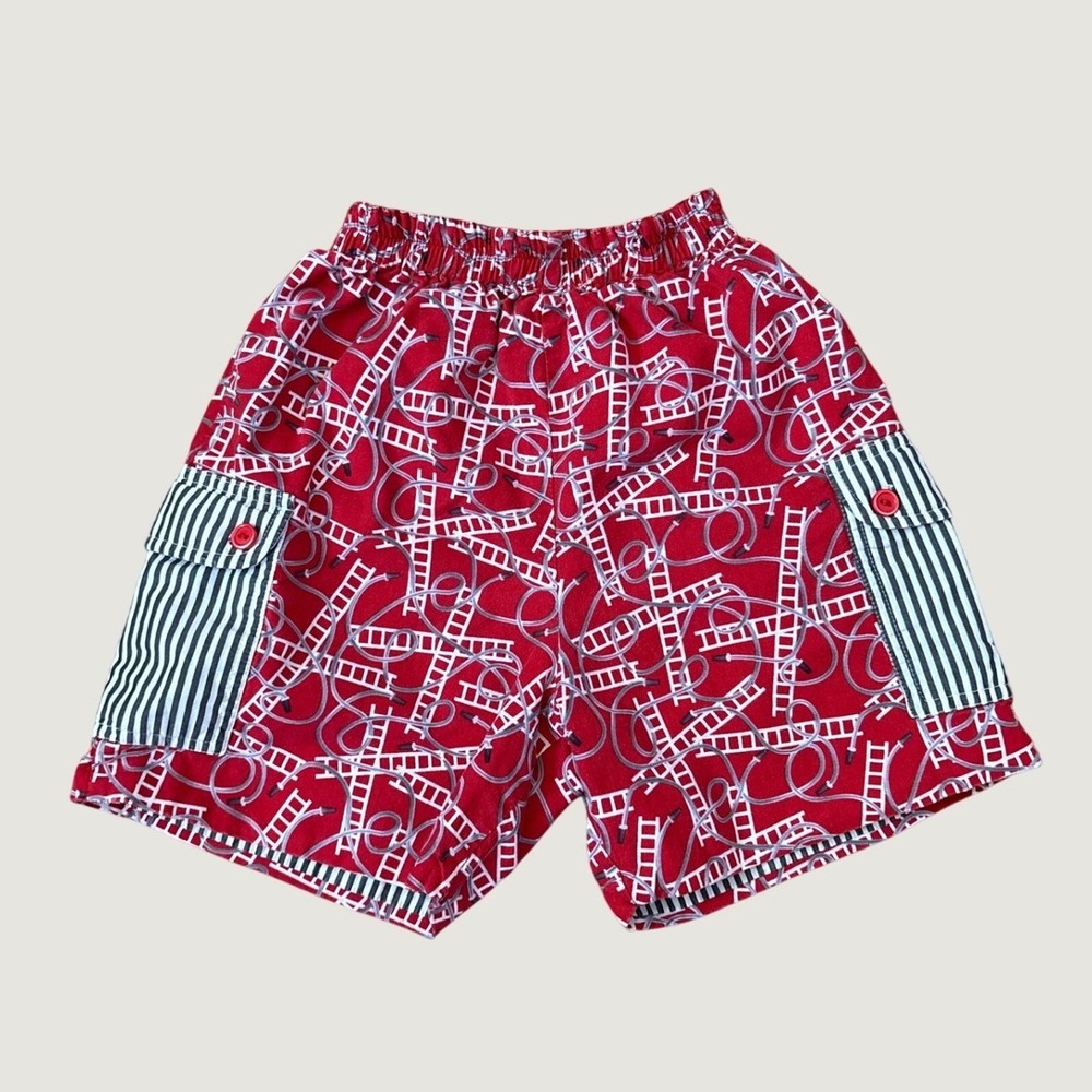 Beauxet Belles Fire Ladder Shorts Boys Red Cargo Novelty SIZE 5T